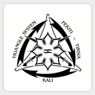 Triangle System with Swords and Black Letters Magnet